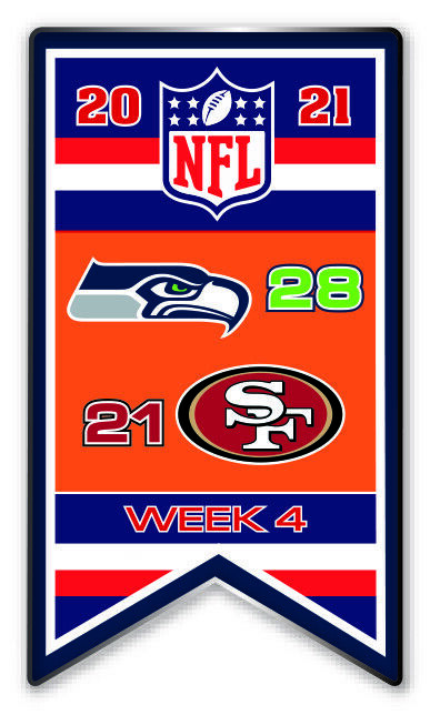 2021 Week 4 Banner Pin Seattle Seahawks Vs. S.f. San Francisco 49ers Super Bowl