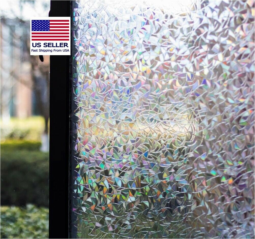 Decorative Privacy Window Film Anti-uv Static Cling (rainbow)