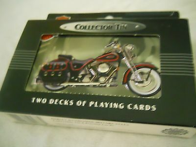 Harley Davidson Collector Tin And 2 Decks Playing Cards Set 1998