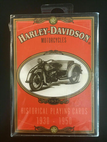 Harley-davidson Playing Cards W/ Historical Photos 1930-1950 New Sealed Licensed