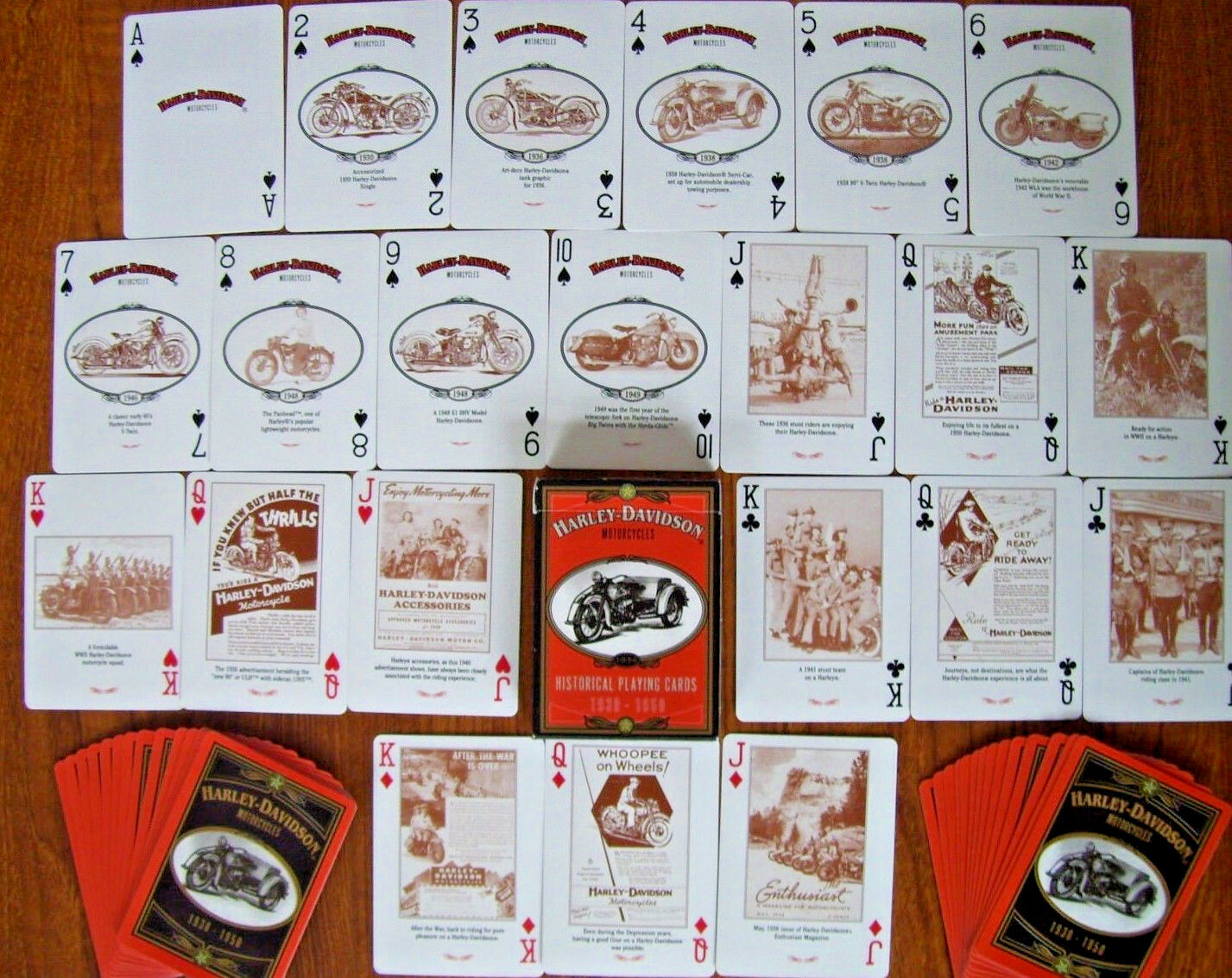 Harley Davidson Playying Cards 1930 - 1950