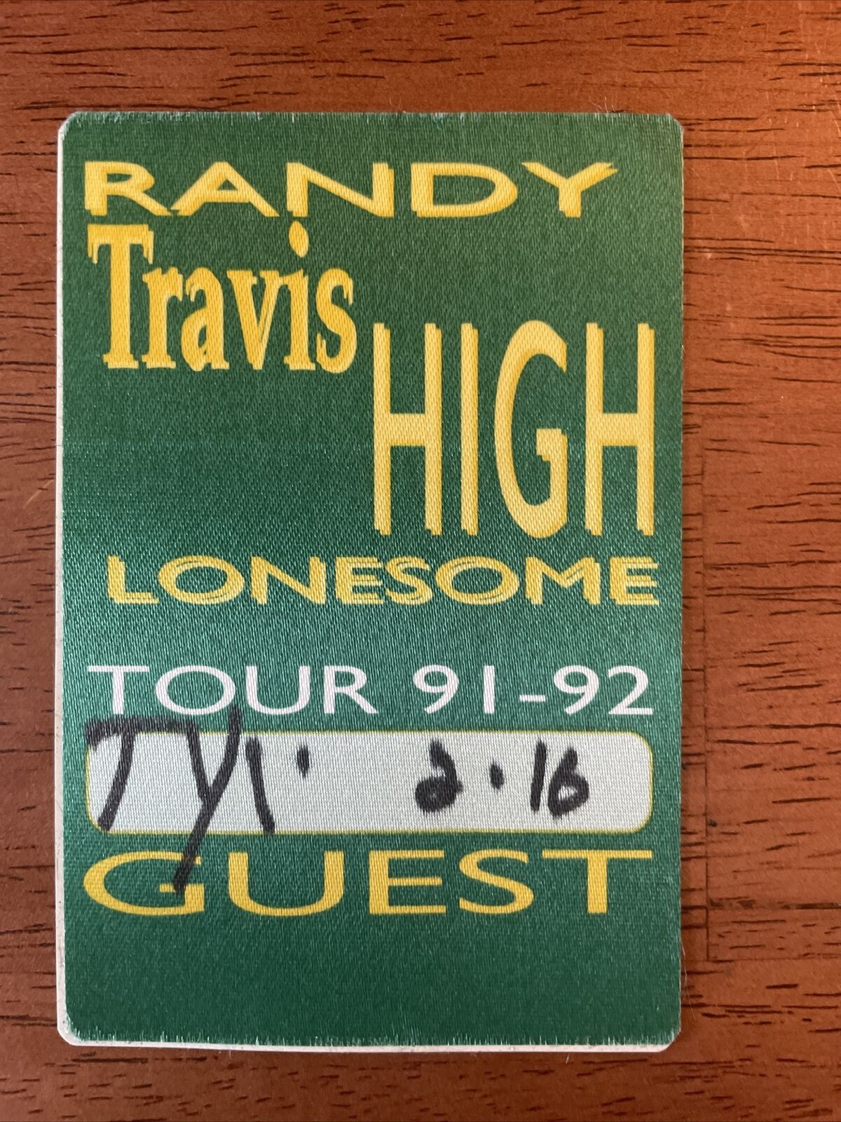 1992 Randy Travis Unused Satin Backstage Pass University Illinois Champaign