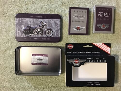 1998 Harley Davidson 95th Anniversary Playing Cards And Collector Tin #d