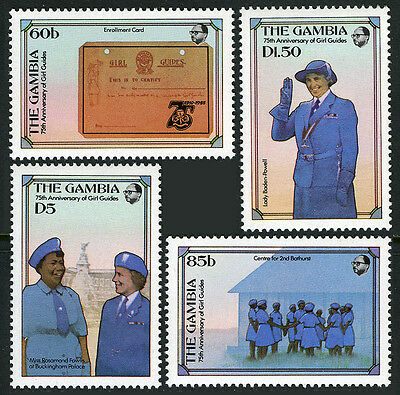 Gambia 589-592, MI 600-603, MNH. Girl Guides, 75th anniv. Lady Baden-Powell,1985