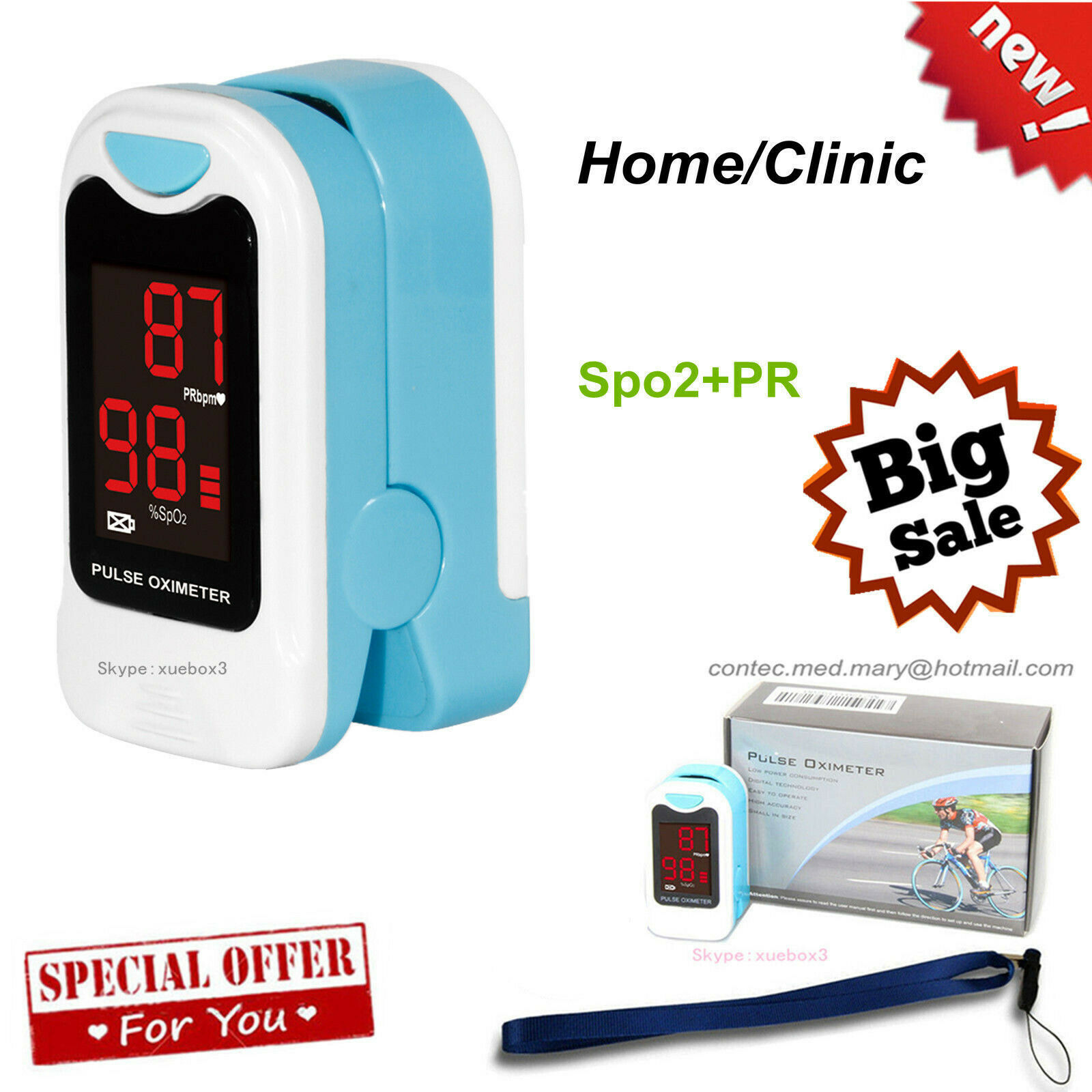 Fda Fingertip Pulse Oximeter Blood Oxygen Meter Spo2 Heart Rate Patient Monitor