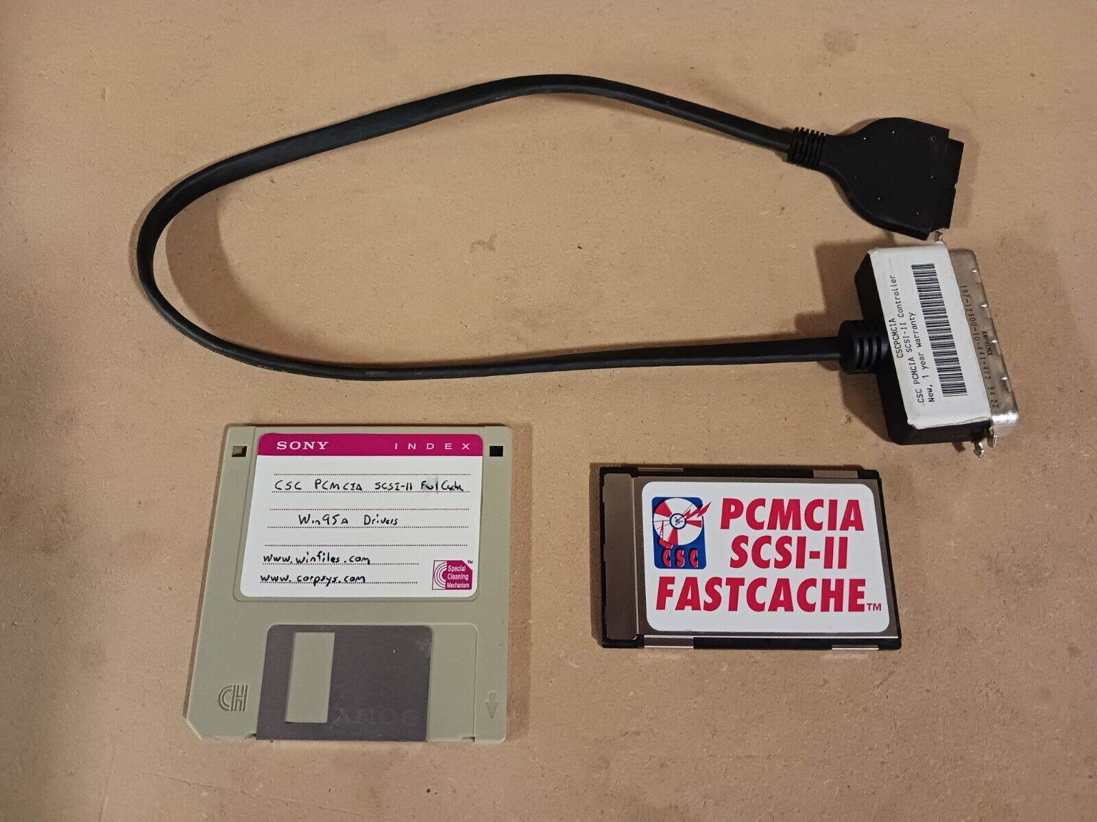 CSC PCMCIA SCSI-II FastCache Controller with Cable and Drivers for Laptops