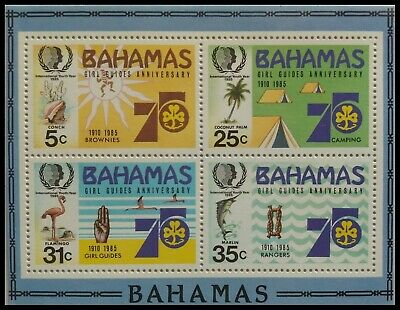 128. Bahamas 1985 Stamp M/s Anniversary Of Girl Guides, Birds, Fish. Mnh