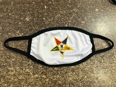 Masonic White Oes Face Mask, Mask Fraternity, Order Of Eastern Star Face Mask