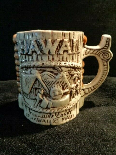 Vintage 1960s Treasure Craft Maui Ceramic Hawaii Mcm Tiki Mug - Kitschy!