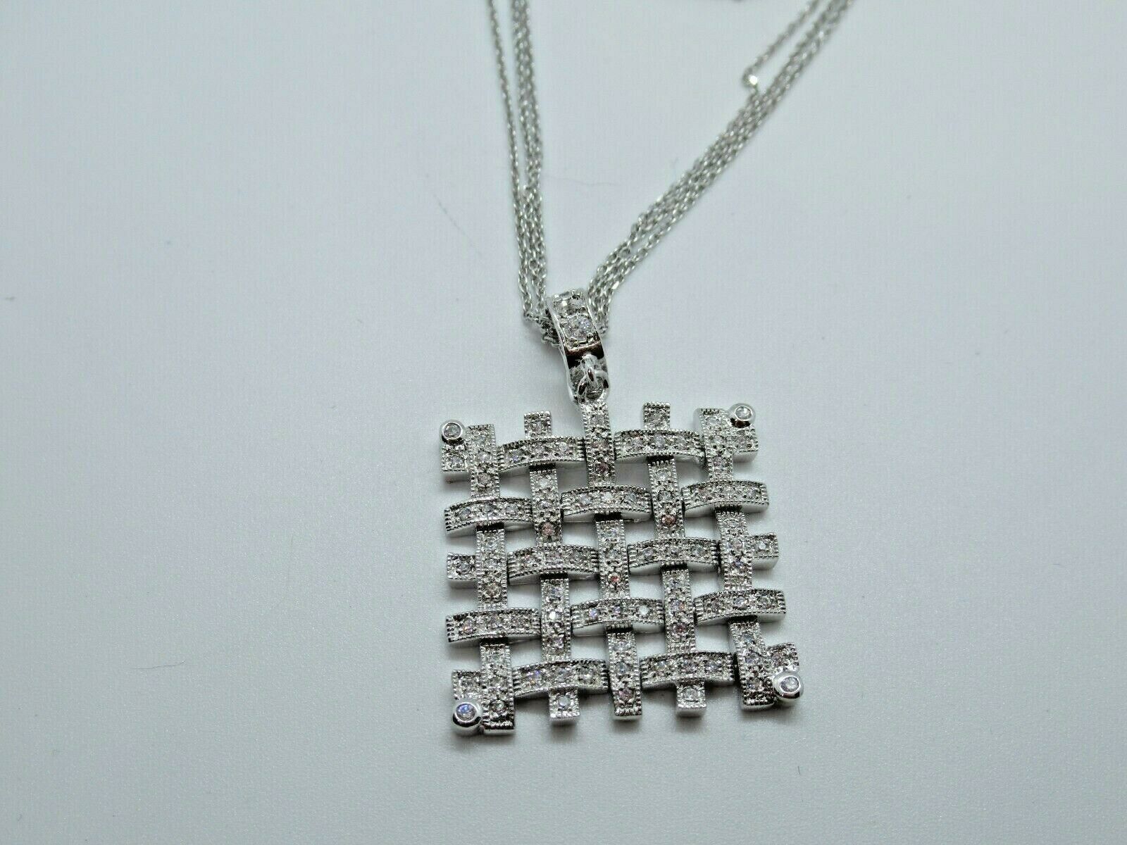 Sterling Silver Pendant Necklace Jewelry Designer CZ (942C)