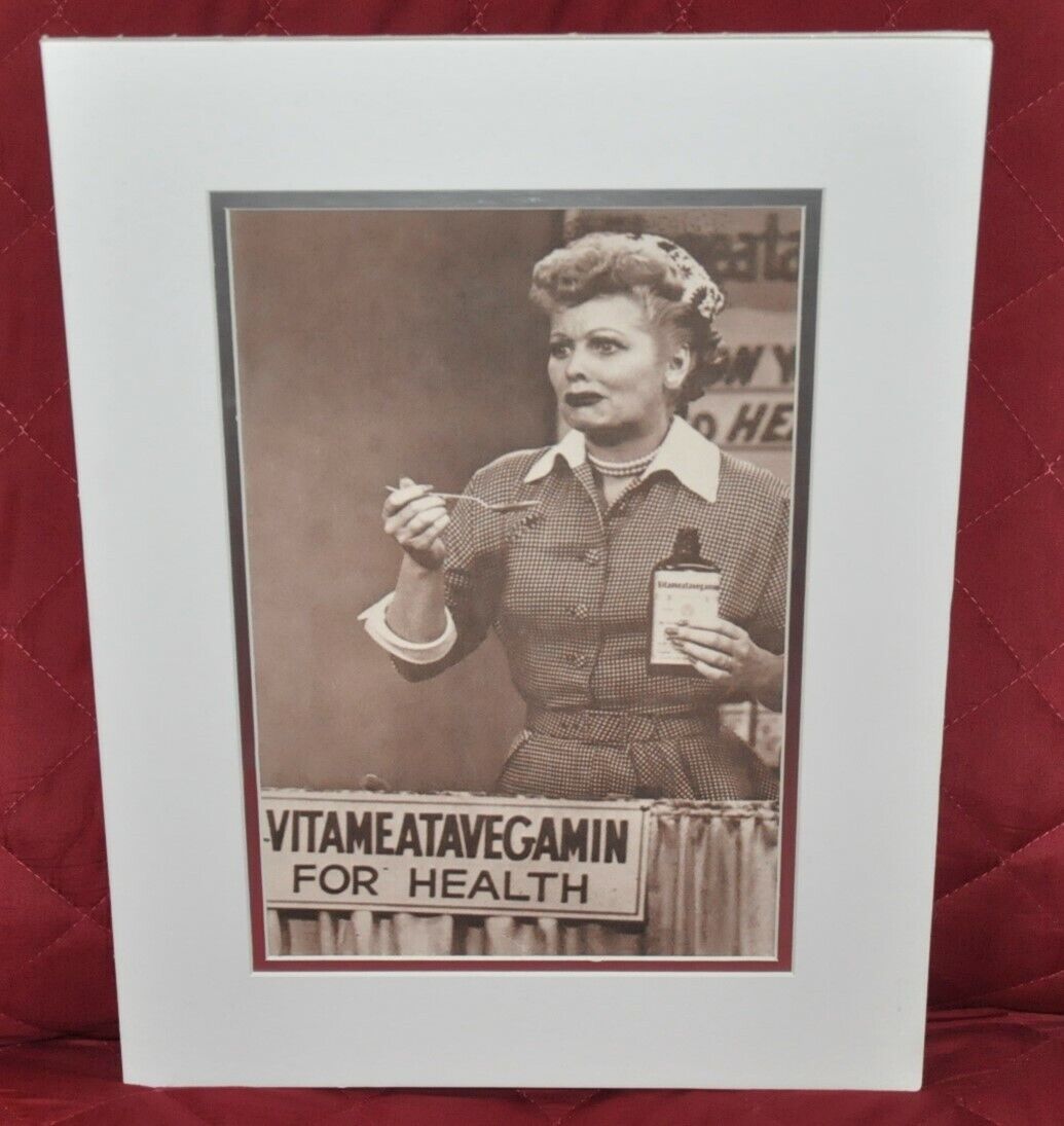 Lucille Ball Double-matted Heavy Stock Photo Display 12"x16" "vitameatavegamin"