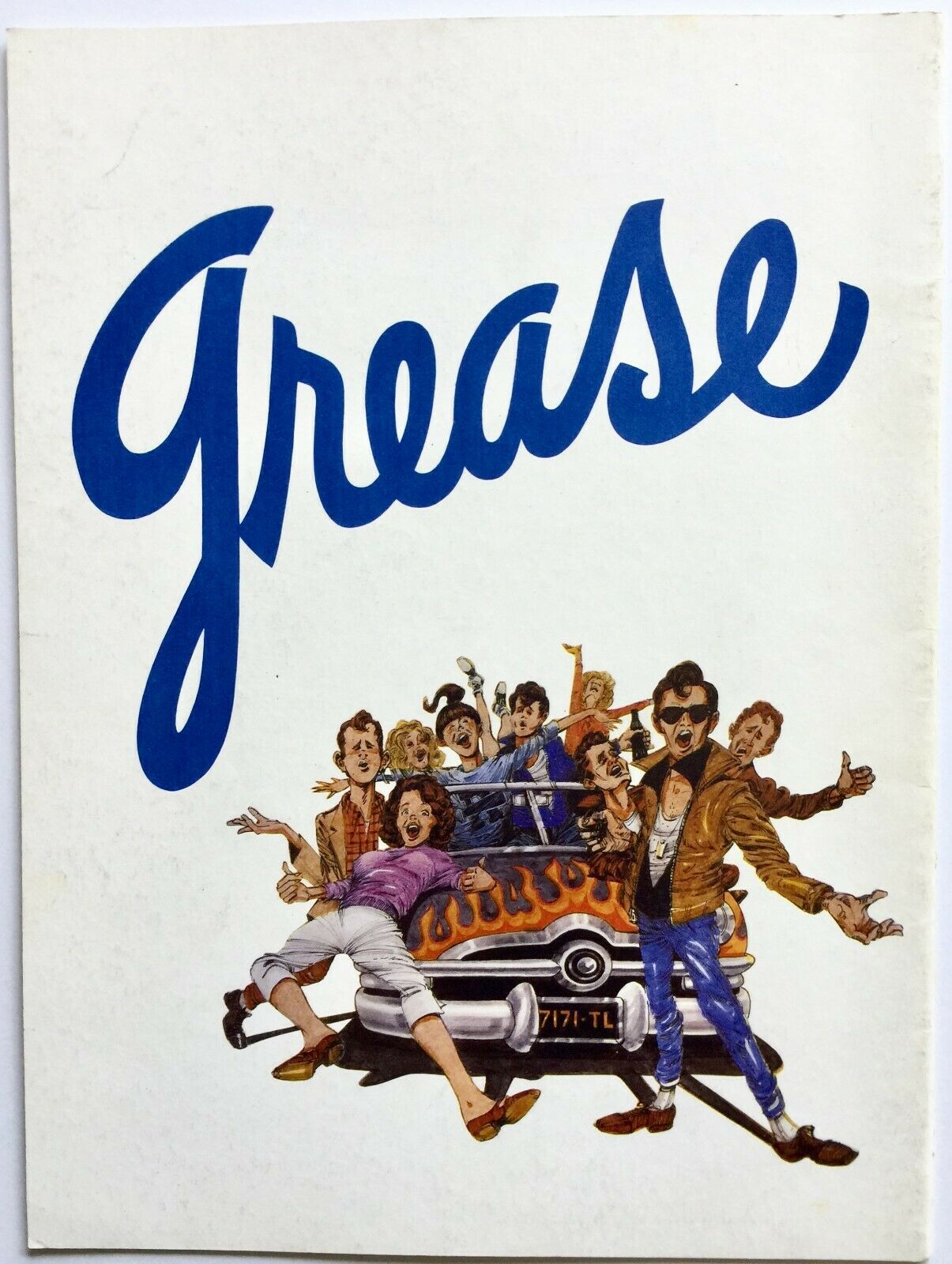"grease" Original Large Vintage 1977 Broadway Souvenir Theatre Program