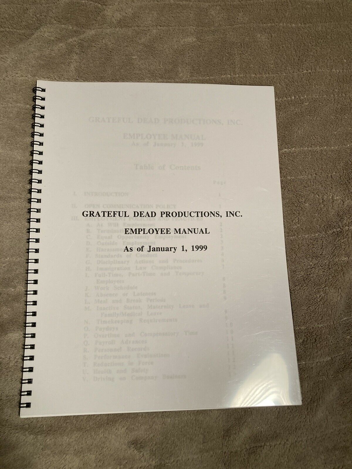 Official Grateful Dead Employee Manual