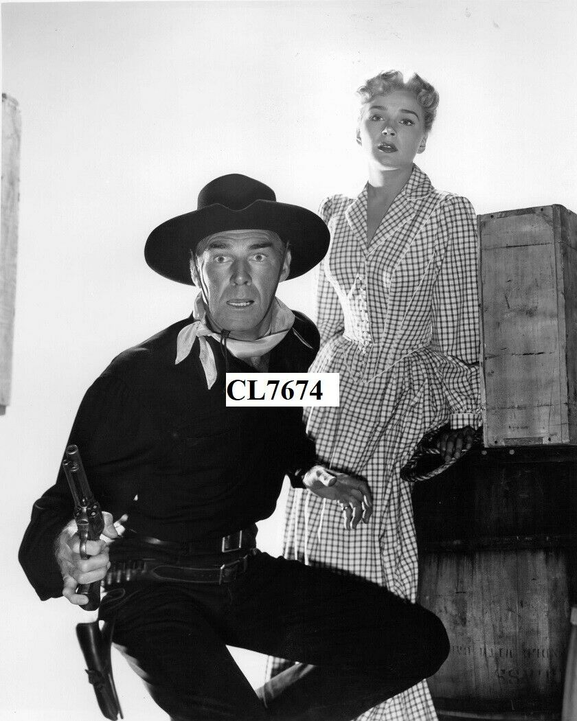 Randolph Scott And Dolores Dorn In The Movie 'the Bounty Hunter' Photo