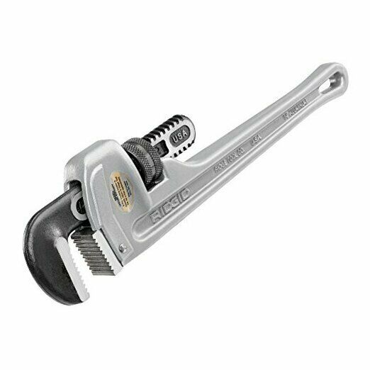 31095 Model 814 Aluminum Straight Pipe Wrench, 14-inch Plumbing Wrench Small