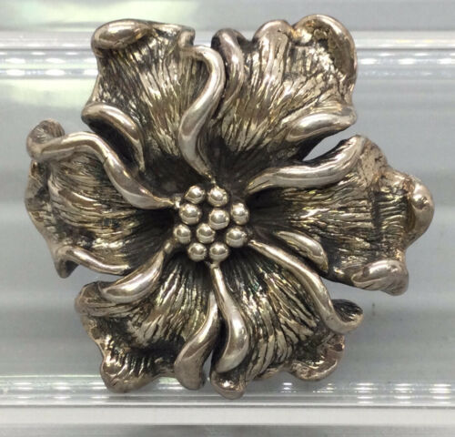 Vintage Sterling Silver TMA Signed Flower Pendant