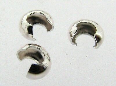 100 ea CRIMP COVERS Sterling Silver 3.5mm