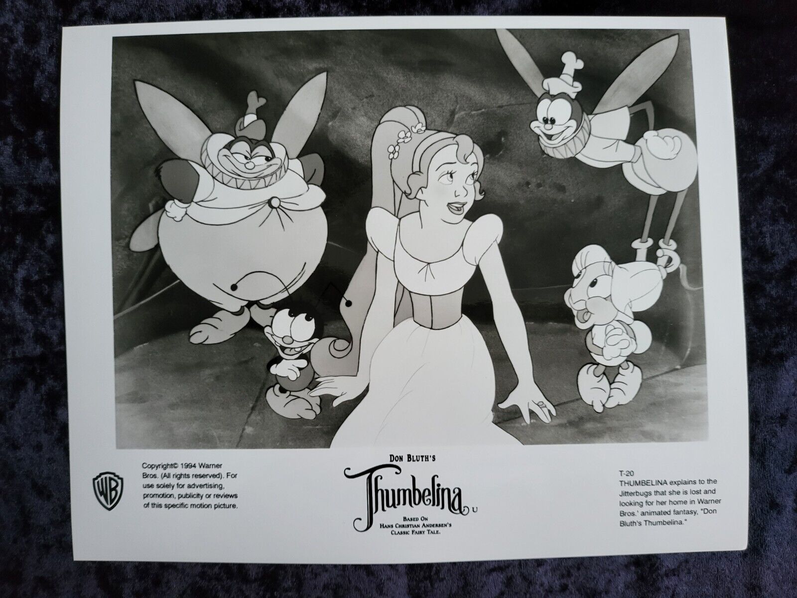 Thumbelina Original Movie Photo  #1 - Don Bluth Animation - 8 X 10