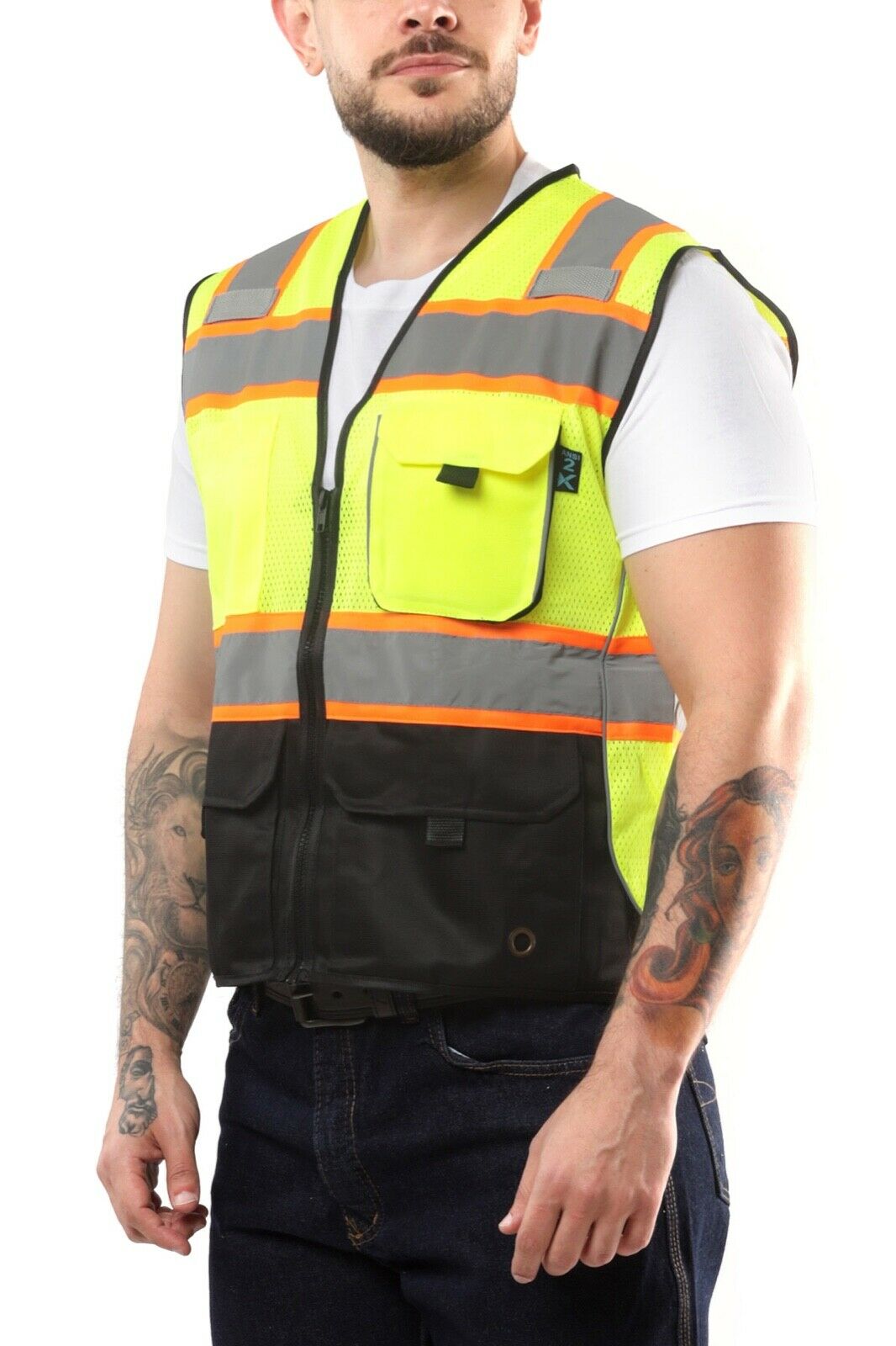 Kolossus High Visibility Safety Vest Multi Pockets Yellow/black Class 2 Kv02