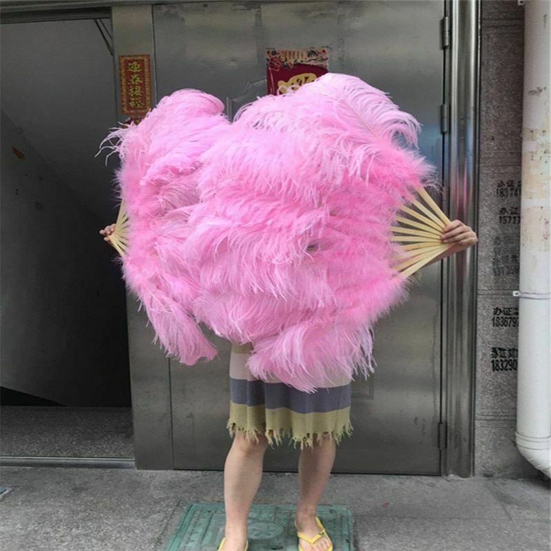Feather Fan Handheld Carnival Decoration Fluffy Ostrich Wedding Halloween