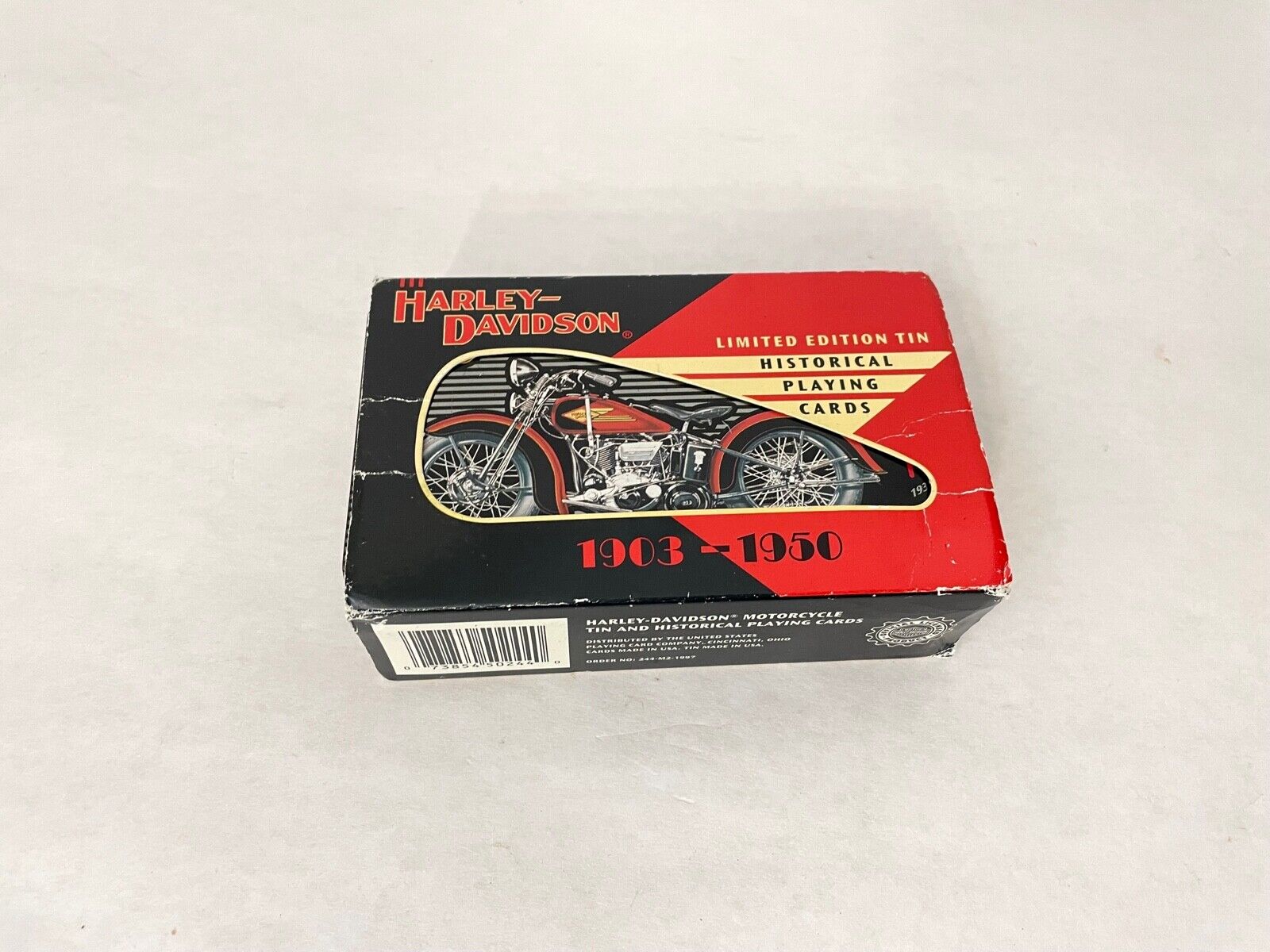 Harley-davidson Historical Playing Cards With Tin | Vintage | 1903-1950 Style