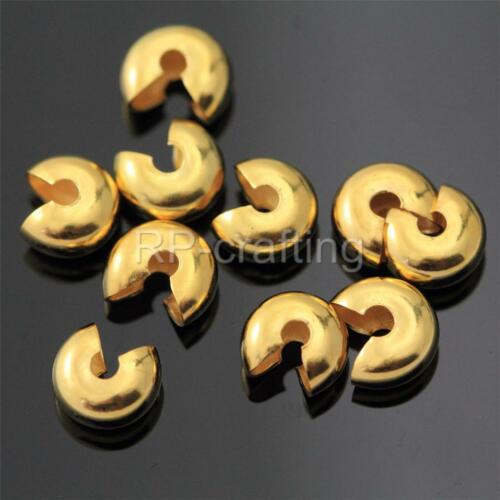 100 Top Quality Crimp Bead Knot Cover 14k Gold Over Copper 3, 4, 5, or 6mm #CF8