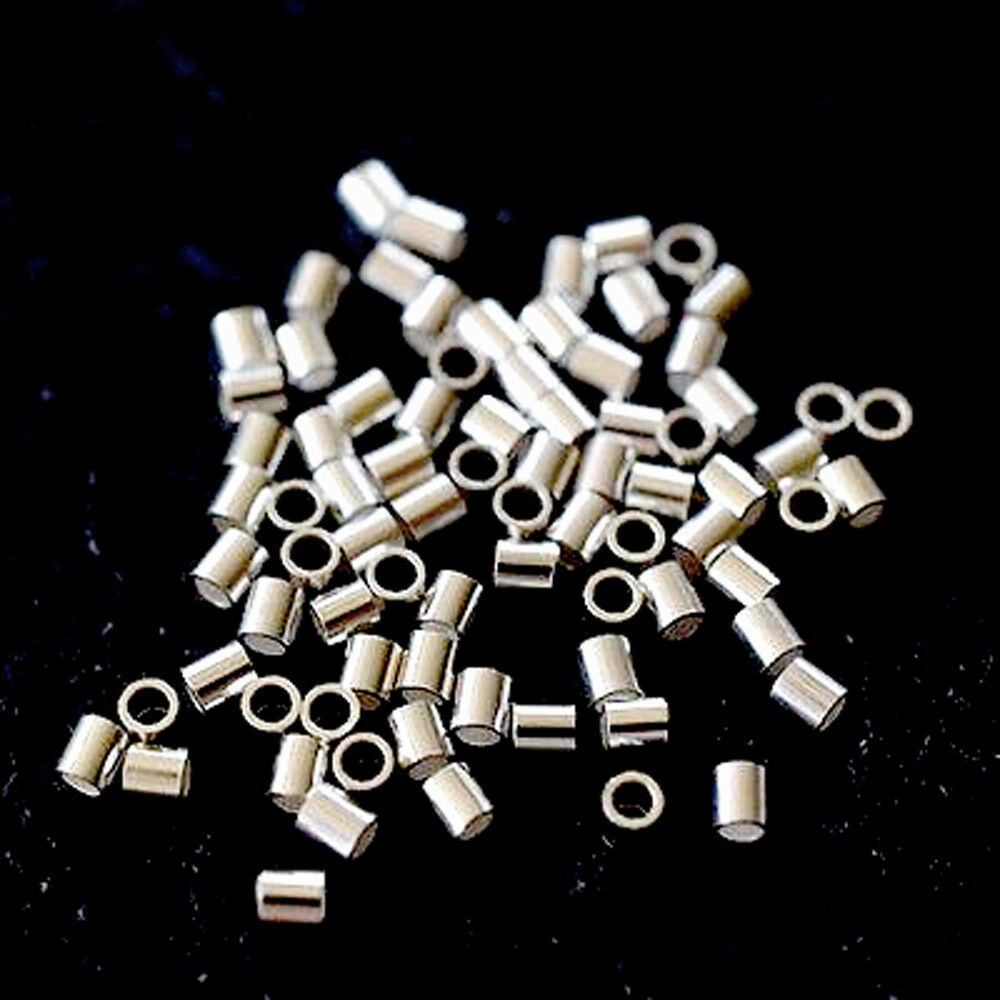 Sterling Silver Jewelry Making Tube Crimp Beads 20/50/100pcs Findings Sale 2mm