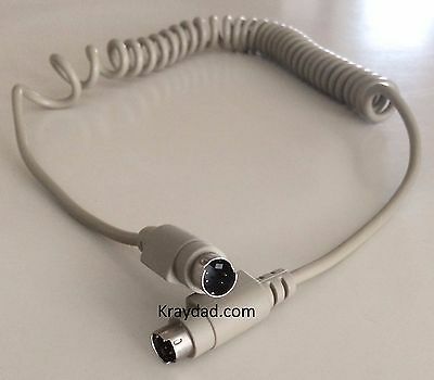 Apple ADB Mac Macintosh Coiled Keyboard Cable 4 pin MM Kray Cables Brand