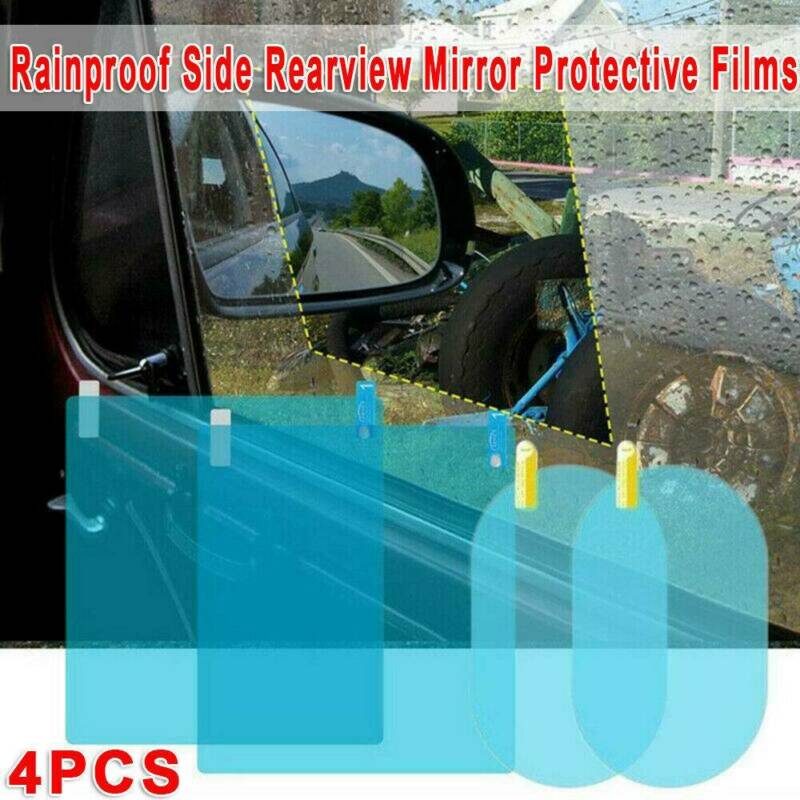 4Pc Car Auto Anti Fog Rainproof Rearview Mirror Window Protective Film Accessory