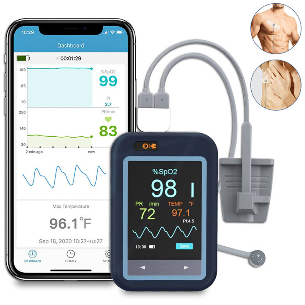 Pulse Oximeter for Adults and Babies Monitoring SpO2,Pulse Rate,body temperature