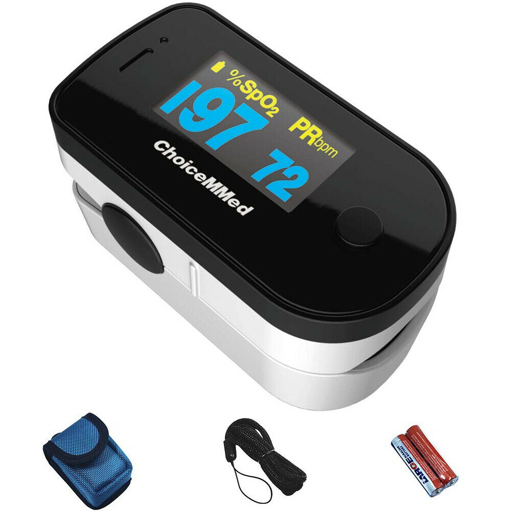 Choicemmed Black Dual Color Oled Finger Pulse Oximeter - O2 Saturation Monitor
