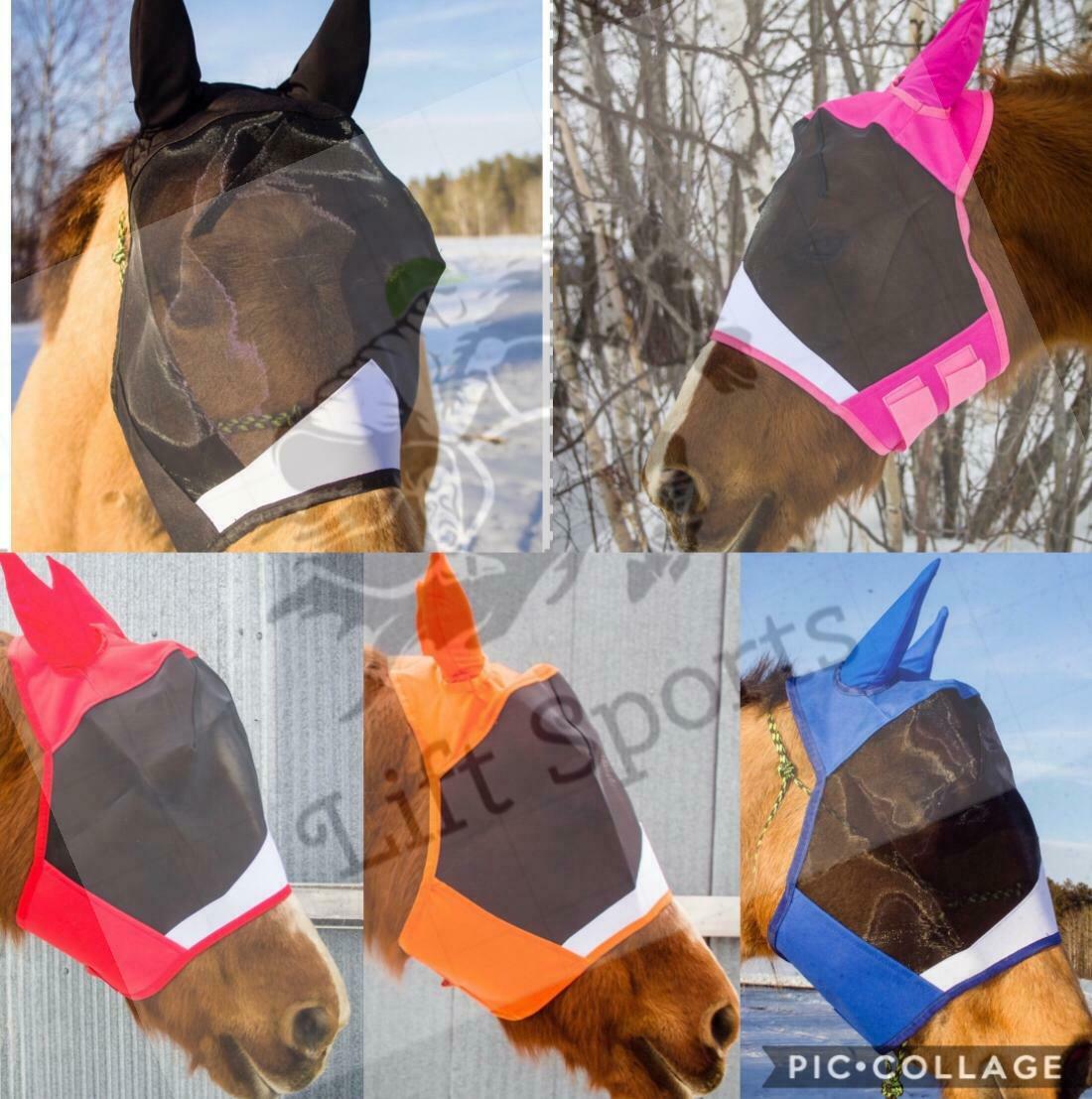 Horse Fly Mask 5 Colors Stretchable Ears Air Flow Bugs Insects Mosquitoes Lycra