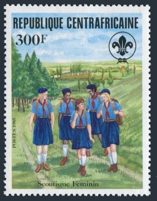 Central Africa 726,726 Deluxe Imp,mnh.michel 1129 Bl. Girl Guides,75th Ann.1985.