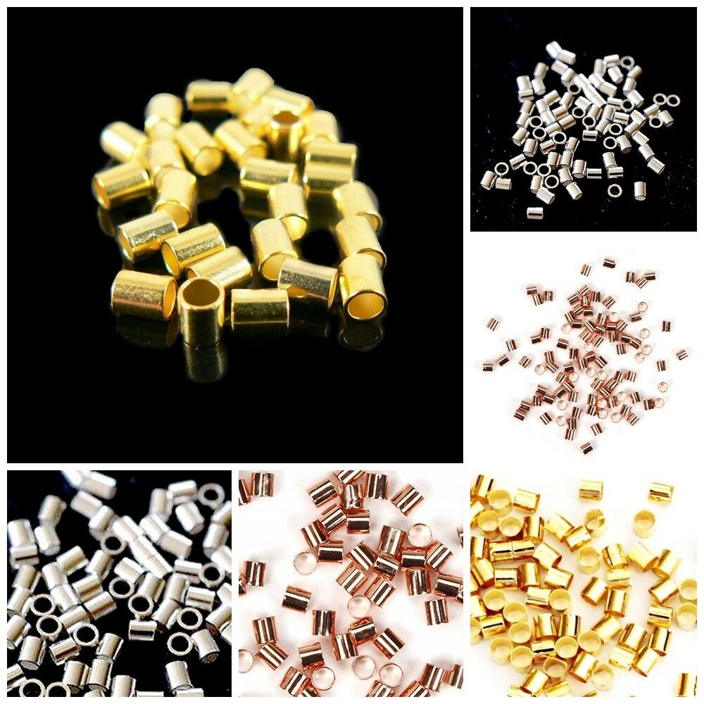 Crimp Beads Sterling Silver 14k Gold Filled Rose Gold Jewelry Making Tube Usa