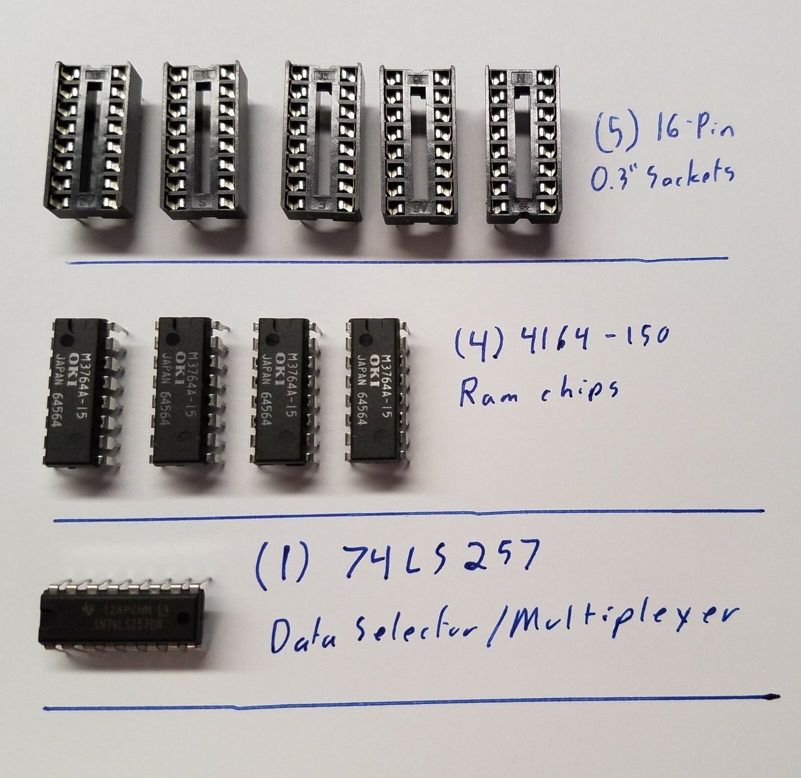 Replacement 4164 Ram Kit For Commodore 64 (includes 4 Ram Ics)