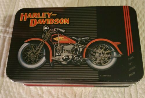 1997 Harley Davidson Tin Historical Playing Cards Limited Edition Nib