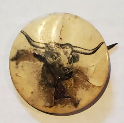Early 1900s Celluloid Pinback for L. Dyer & Company -- Bull Head