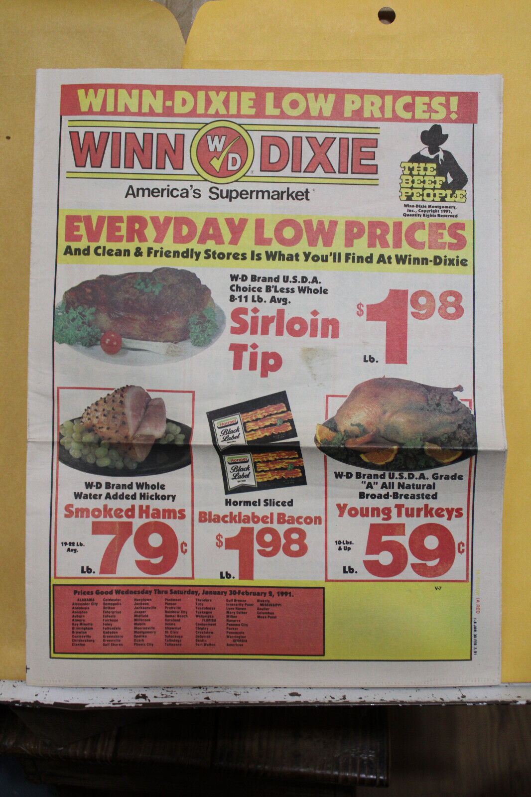 1991 Winn-Dixie America's Supermarket Sales Paper Alabama Mississippi Florida