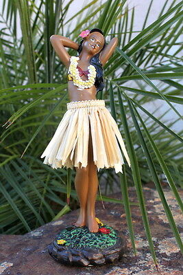 Hawaiian Hawaii Souvenir Dashboard Hula Doll Dancer Girl Posing Natural # 40628