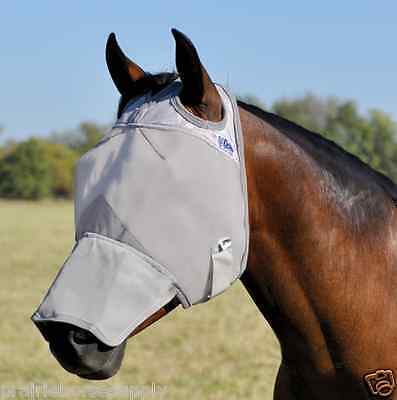 Cashel Crusader Cool Fly Mask For Standard Horse Covers Long Nose Sun Protection