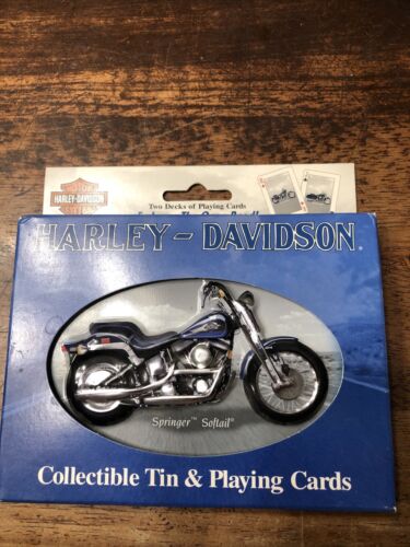 Nip Harley Davidson Limited Edition “springer Softail” Playing Cards And Tin W11