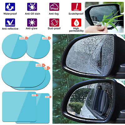 4PCS Car Rearview Mirror Sticker Rainproof Protective Film Anti-fog Rain Shield