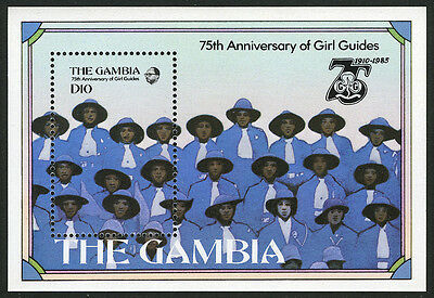 Gambia 593 S/S, MI Bl.19, MNH.Girl Guides, 75th anniv. Guides, 1985