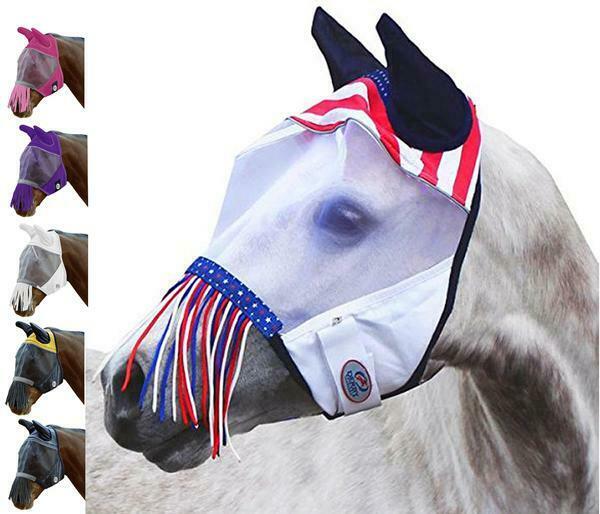 Derby Originals Economy Reflective Horse Fly Mask with Ears and Fringes