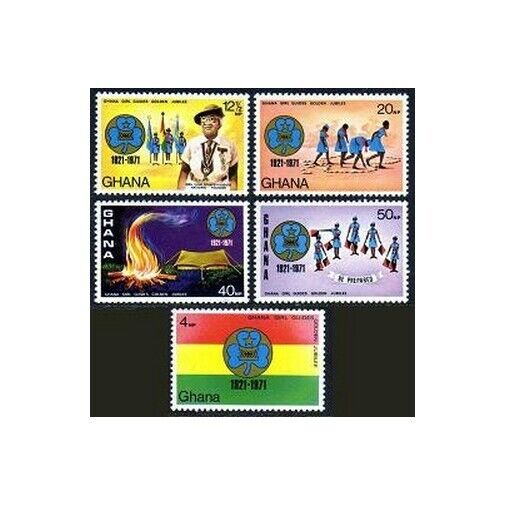 Ghana 421-425,425a,hinged.Mi 434-438,Bl.42. Girl Guides,50,1971.Elsie Ofuatey.