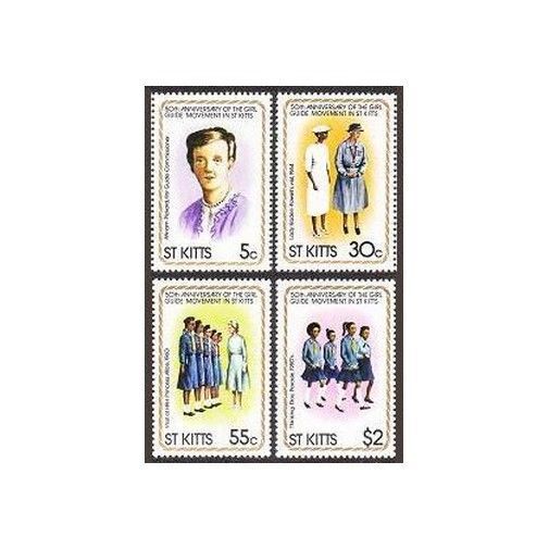 St Kitts 82-85,mnh.michel 73-76. Girl Guide-50,1981.lady Baden-powell.