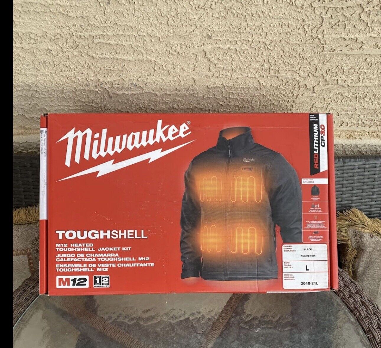 Milwaukee 204B-21L M12 12V Heated Toughshell Jacket Kit Black LG, VG KIT