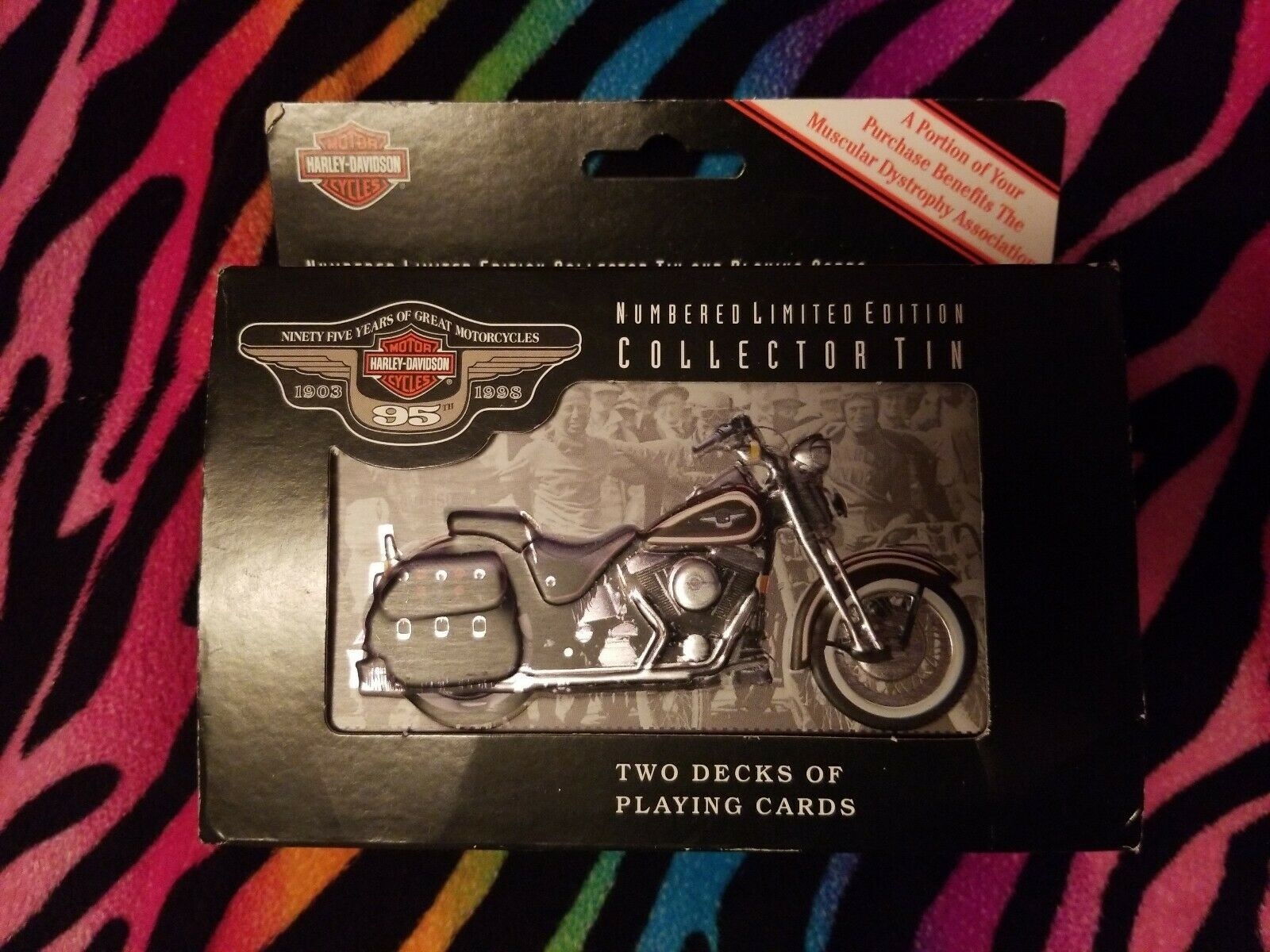 Harley-Davidson 95th Anniversary Numbered Collector Tin and Playing Cards- 1998