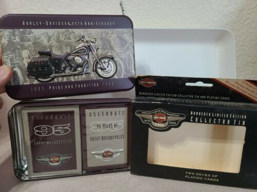 Harley-Davidson Numbered Limited Edition Collector Tin & 2 Decks Cards For Cause