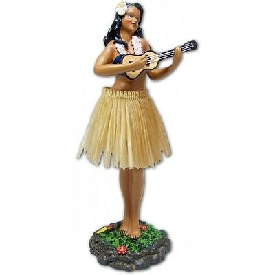 New Hawaiian Hawaii Dashboard Hula Doll Dancer Girl Ukulele Natural # 40625